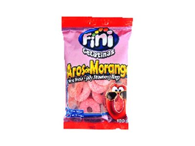 Bala Fini Aros de Morango Azedinho 80g