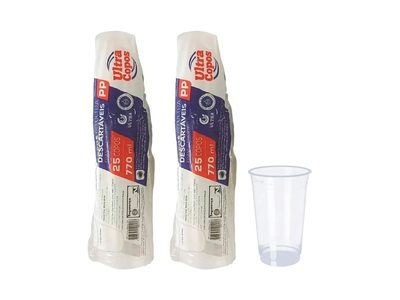 Copos PP Ultra Descartaveis 770ml Transparente C 25