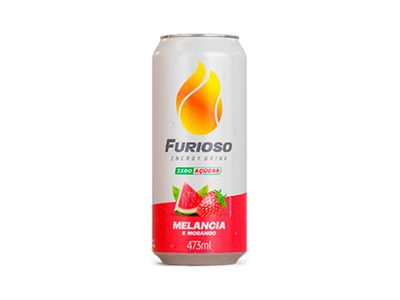 Bebida Energetica Furioso Melancia e Morango Zero Lata 473ml